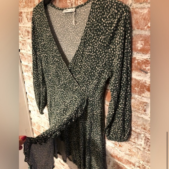 Pull&Bear Green Patterned Dress, Medium - Picture 10 of 10